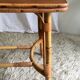 Table basse bois et rotin années 60