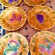 Plates 19cm Barbotine earthenware stamped Sarreguemines France