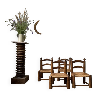 4 chaises de cheminées basses style Dudouyt