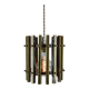 Italian Brutalist Brass-Metal Pendant Lamp