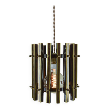 Lampe suspendue en laiton métal brutiste italienne