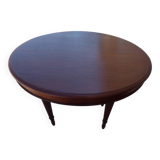 Extendable mahogany table with 6 tapered and fluted legs, Louis XVI style