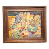 Vintage cubist school painting still life collection