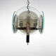 Unique art deco chrome & glass chandelier, 1920's