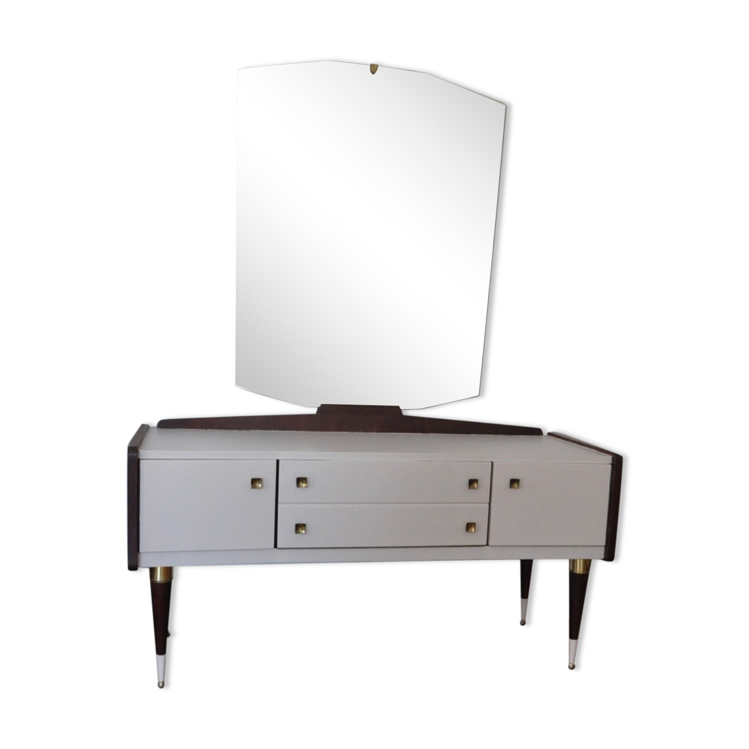 Vintage dressing table  nude and wood