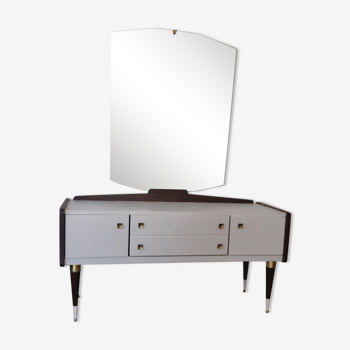 Vintage dressing table  nude and wood