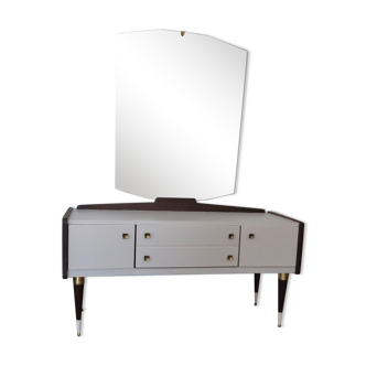 Vintage dressing table  nude and wood