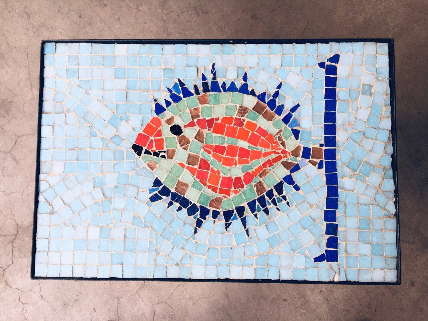 Vintage Mosaic Tile Side Table, Belgium, 1960s