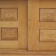 Guillerme and Chambron oak sideboard in light wood in a brutalist style.