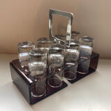 Old vodka alcohol aperitif shot service from the 70s