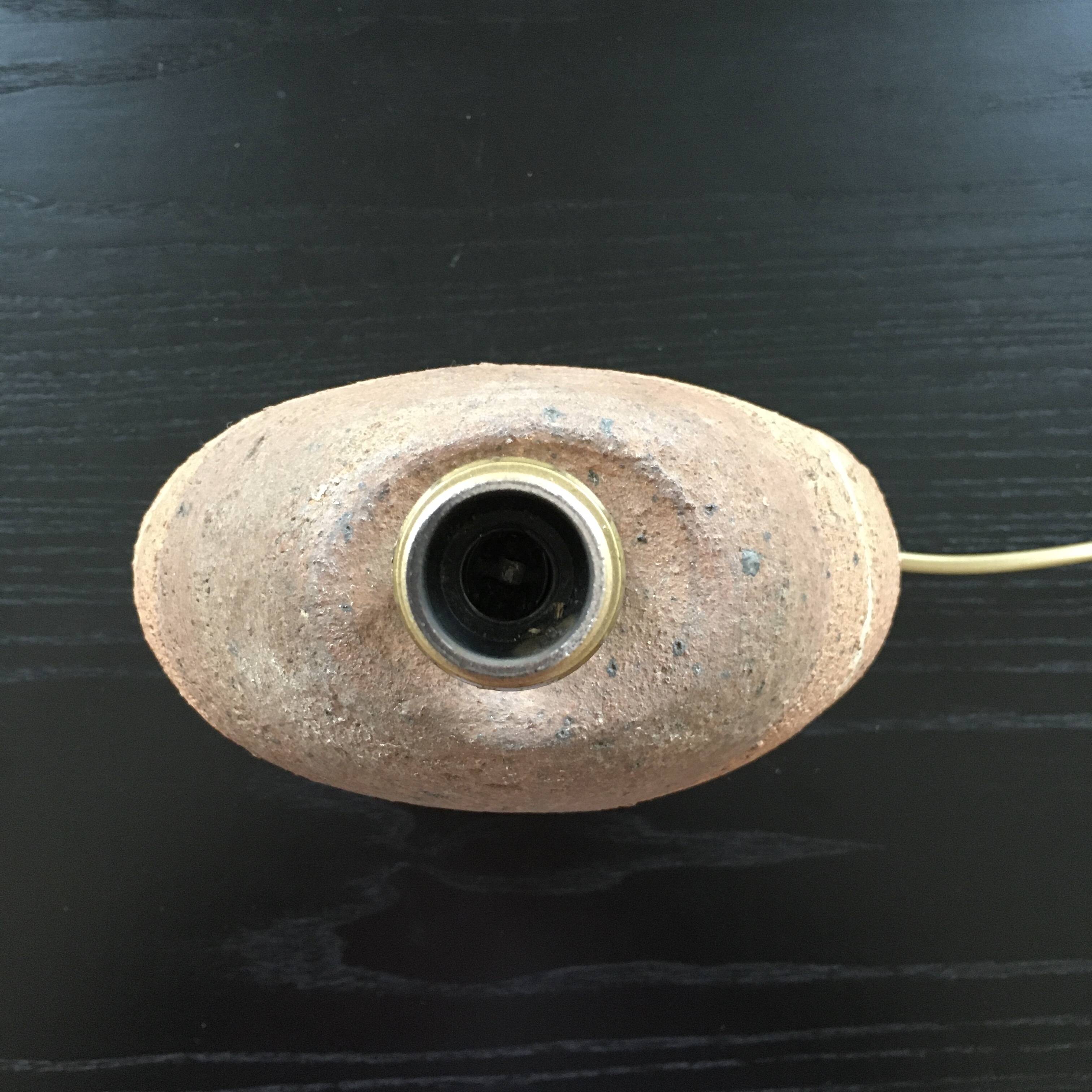 Pied de lampe 70´s en grès bicolore
