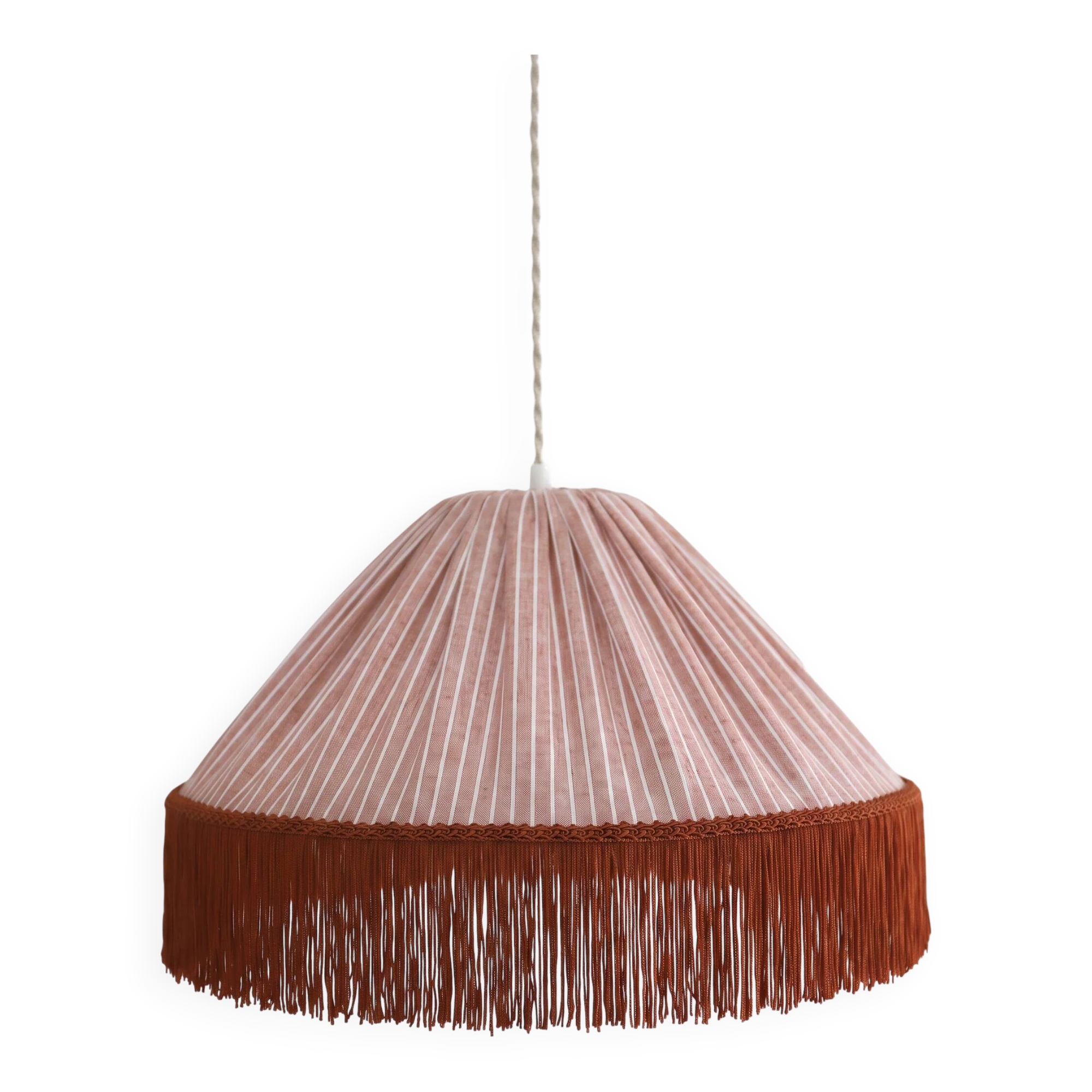 Beautiful suspension — earth stripes, bohemian fringes