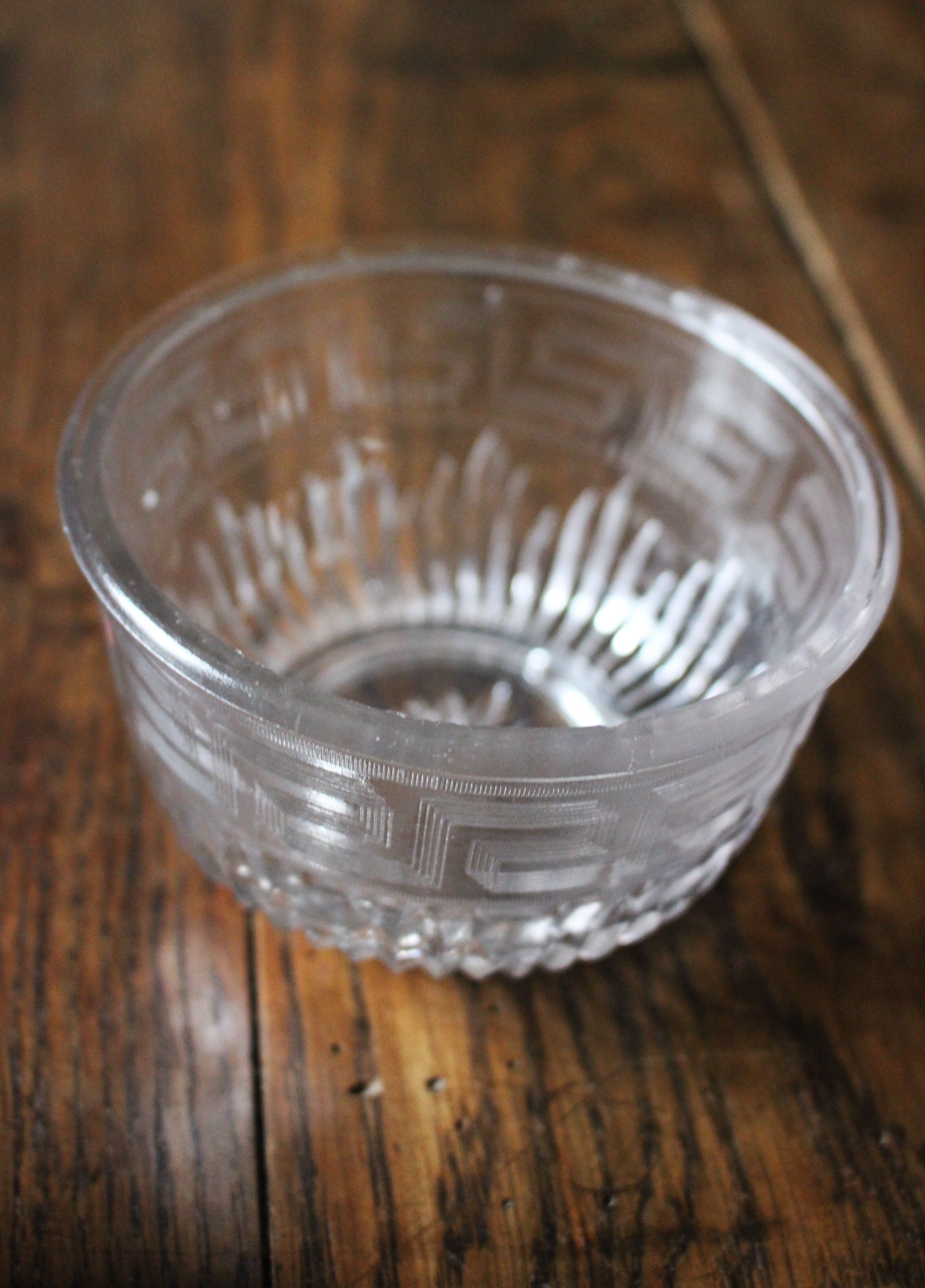 Bowl glass chiseled glass diversion