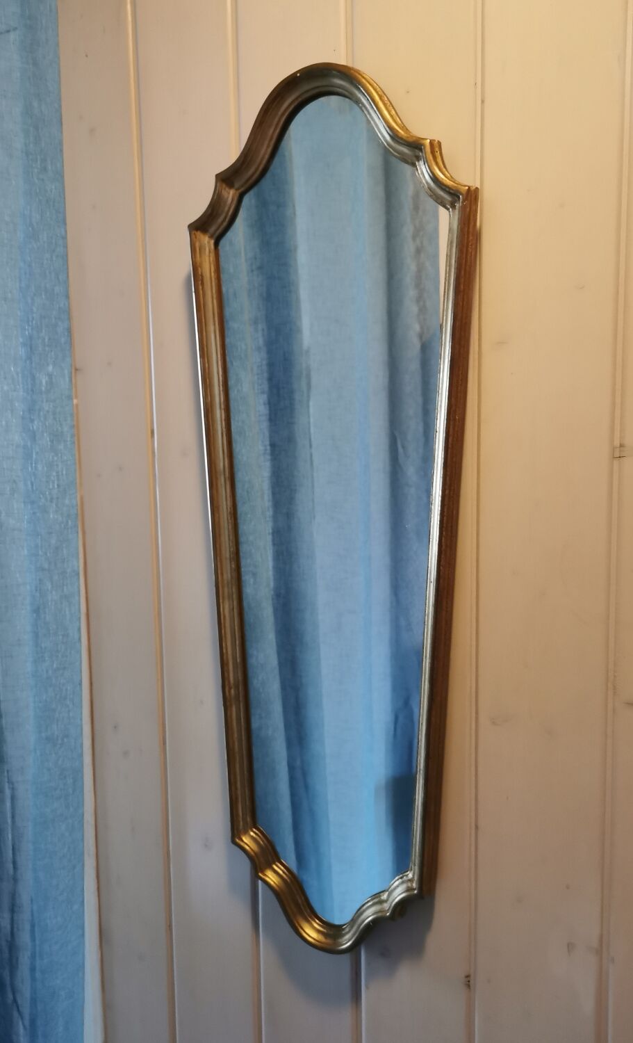Long gilded mirror Louis XV style, 95x35 cm