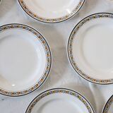 Set of 6 dinner plates, Digoin Sarreguemines, Valence model