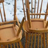 Set of 4 bistro chairs stamped Baumann