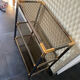 Console shelf smoked glass aluminum and brass