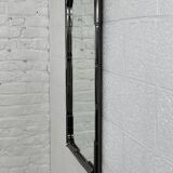 Black metal and brass mirror with gunmetal finish