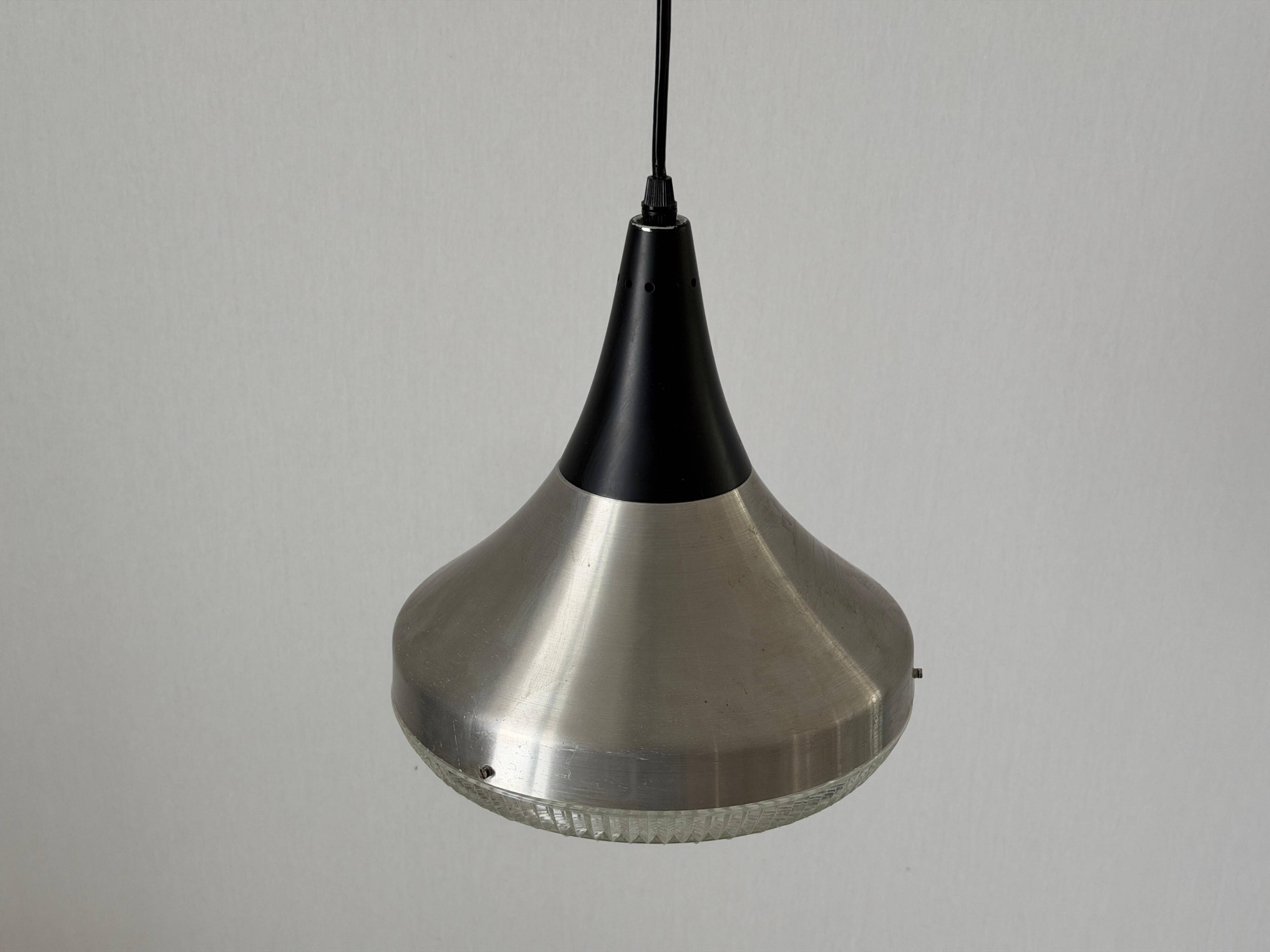 Crystal glass ceiling light with a metal frame, 1960s, Germany