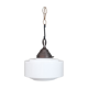 Opaline Glass and Brass Stepped Pendant Light