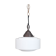 Opaline Glass and Brass Stepped Pendant Light
