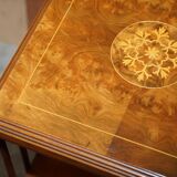 Vintage Style Sheraton Rotating Library Table in Elm and Satinwood