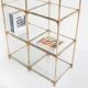 Etagère modulable vintage. Fer  doré et verre. Espagne, années 60.