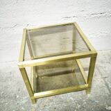 Golden side table and smoked glass