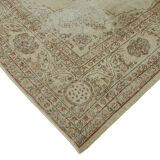 Handmade oriental contemporary 1980s 262 cm x 361 cm beige wool carpet