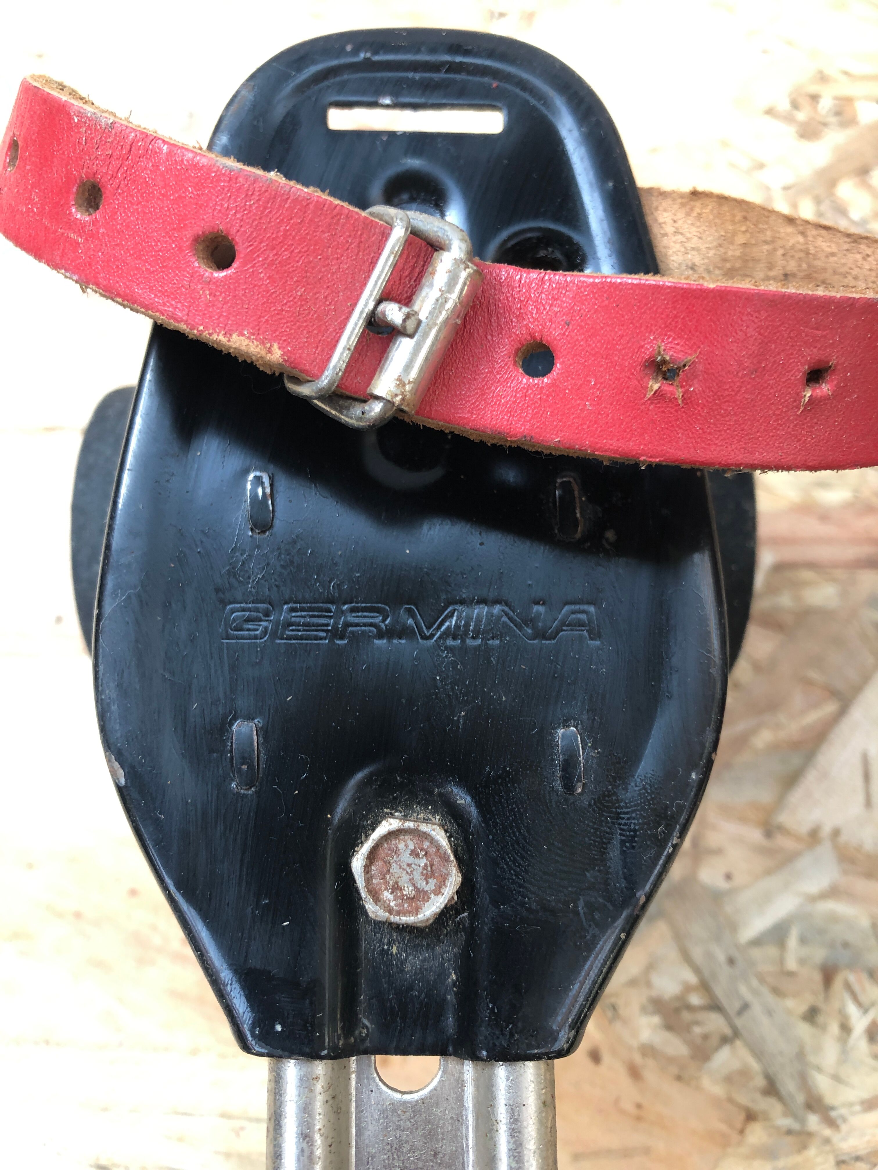 Old pair of roller skates germina metal black