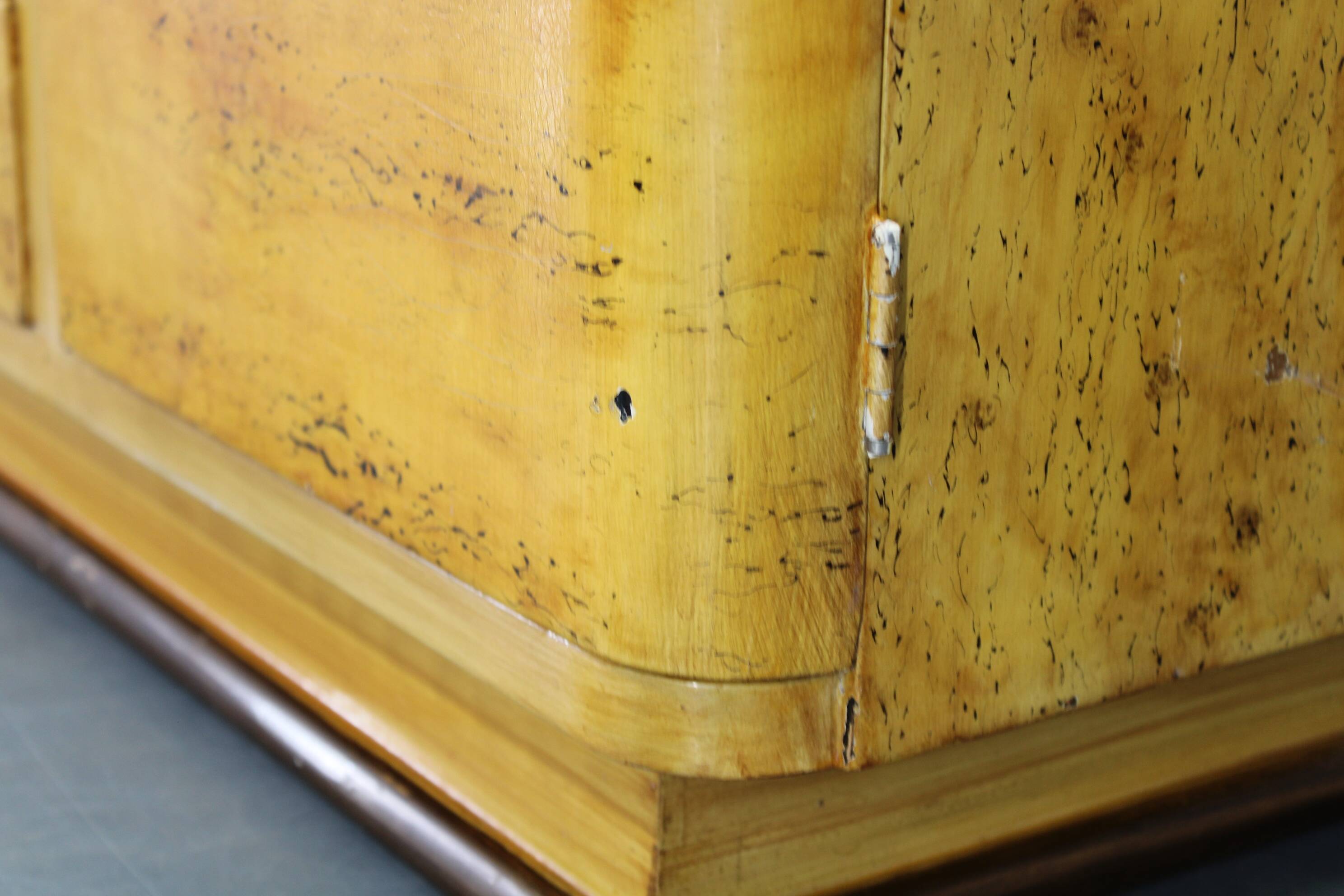 Pair of 1940s Czechoslovak Art Deco nightstands with painted maple imitation finish