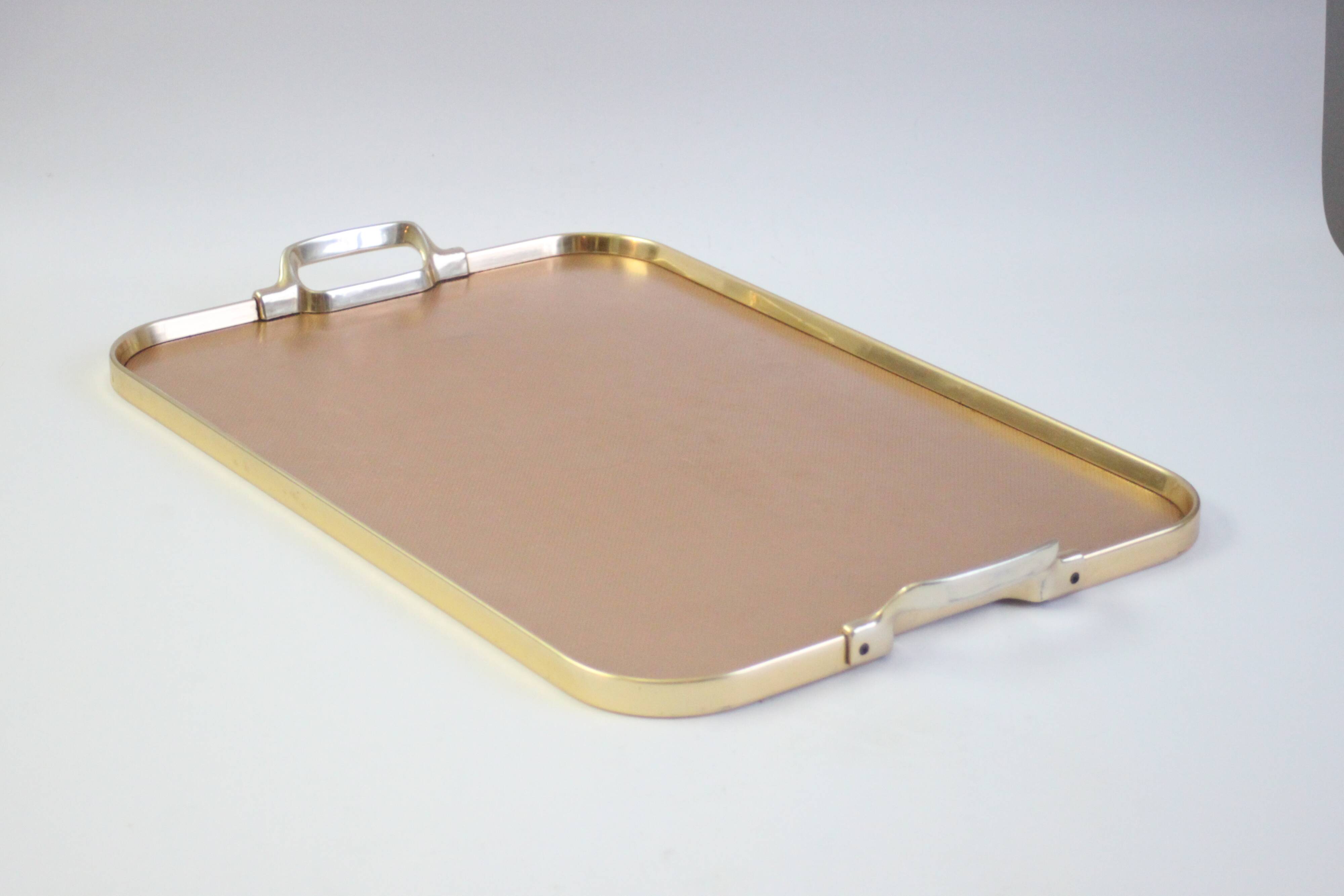 Kaymet Rose gold colored aluminum tray, UK 1970s