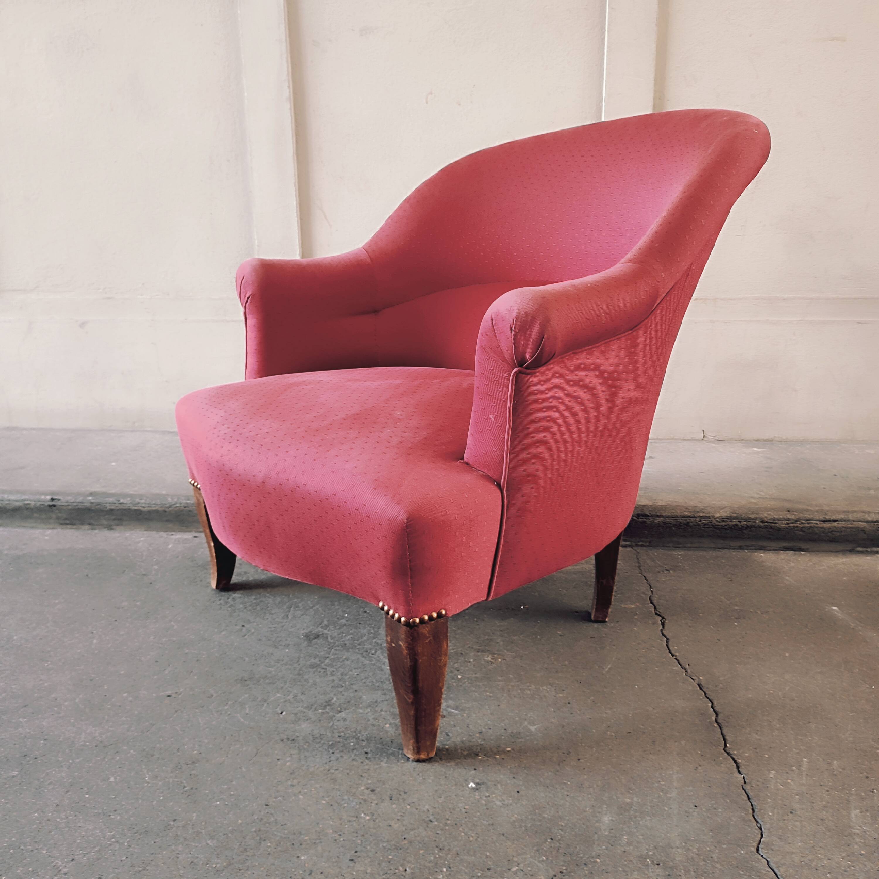 Fauteuil crapaud et repose pieds