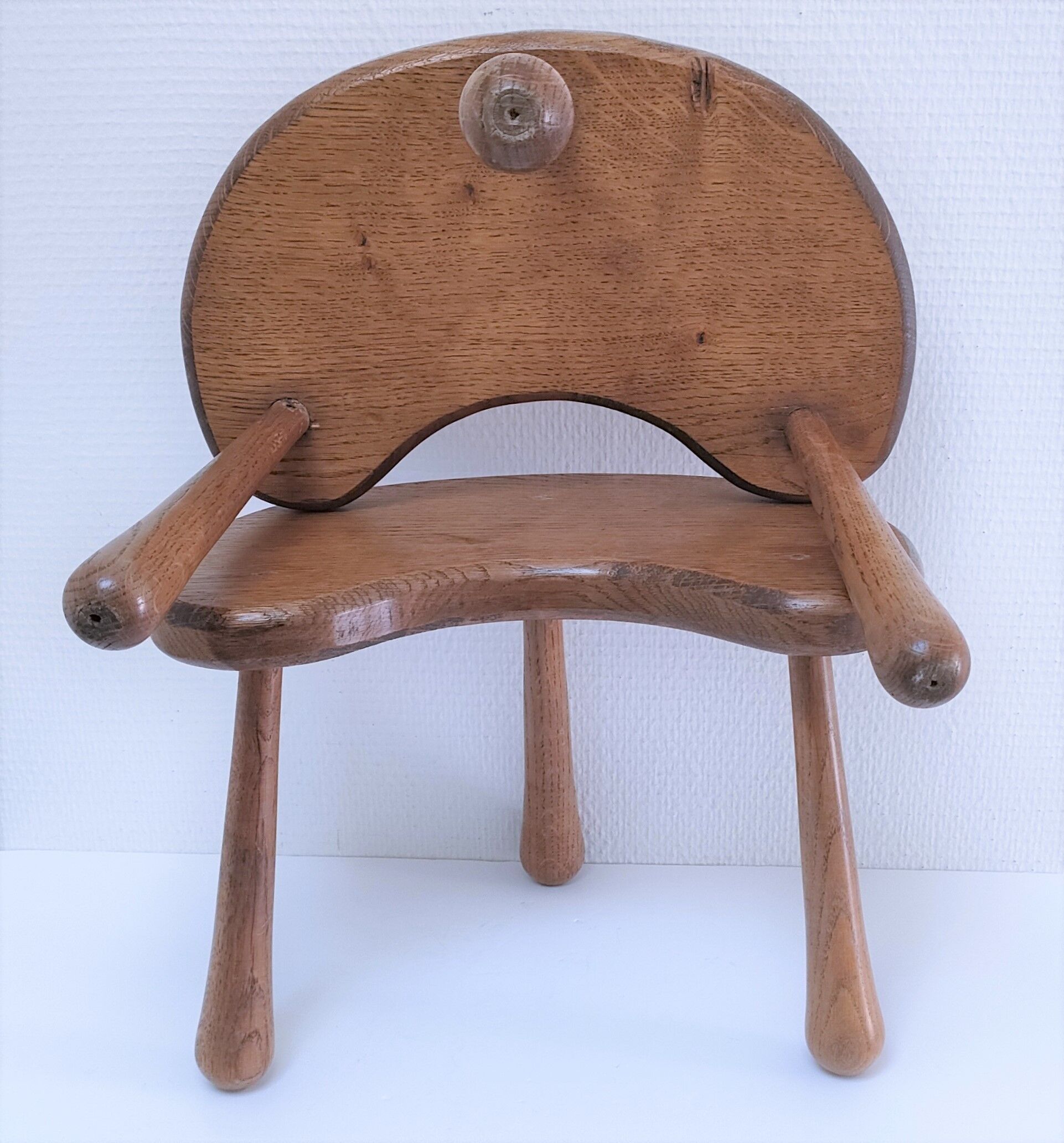 Pair of tripod stools feet solid wood solid wood vintage design