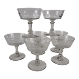 Set of 7 champagne glasses in crystal XIXth
