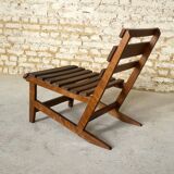 Pair of slatted armchairs, 1970