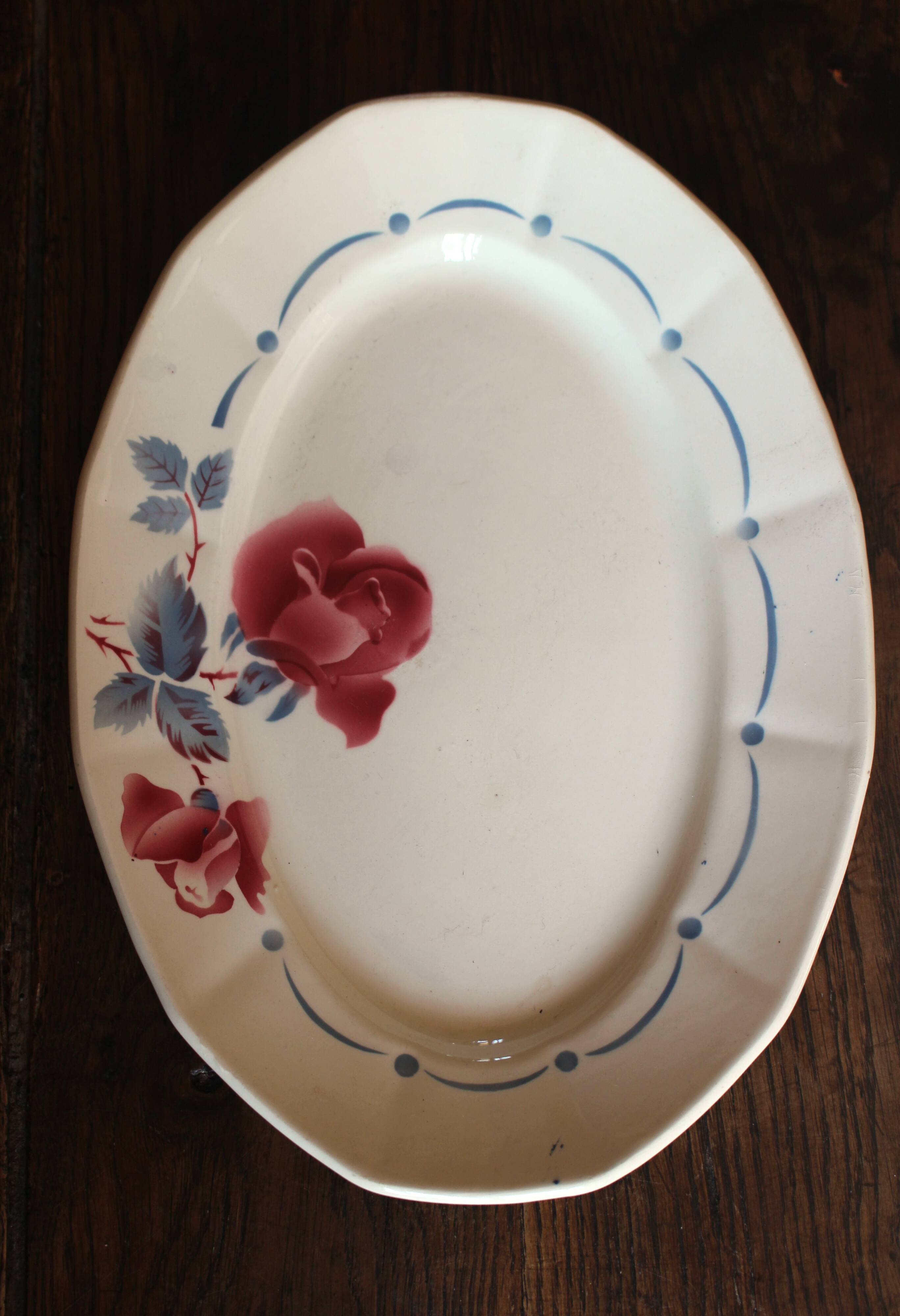 Oval Plate Boulogne Digoin Sarreguemines Art Deco