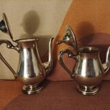 Set of 2 silver metal pourers punched and numbered