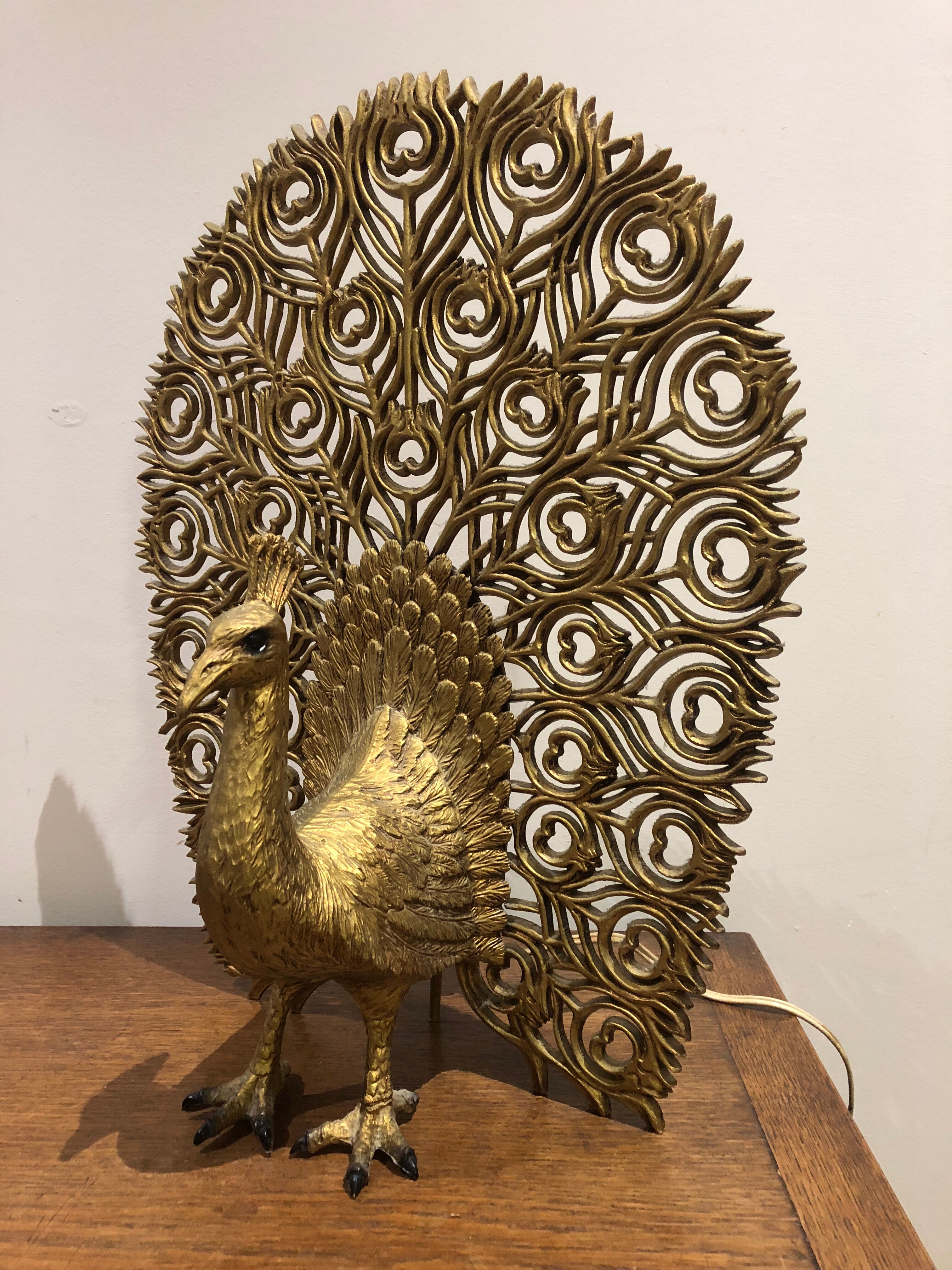 Table lamp in the shape of Peacock