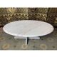Oval coffee table in Carrara marble – Italian design from the 1970s