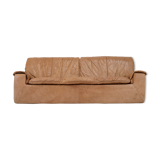 Cinna sofa. Circa 1970. Foam and "caramel" leather. 3 seats.
