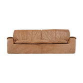 Cinna sofa. Circa 1970. Foam and "caramel" leather. 3 seats.