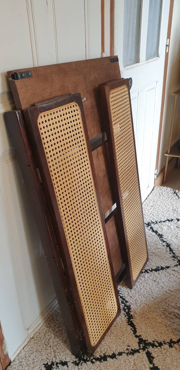 Pair of foldable cane bookcases