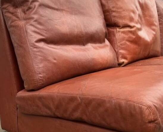 Vintage Scandinavian 3-seater leather sofa