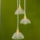 Vintage triple suspension lampshade in cut glass - tableware collection