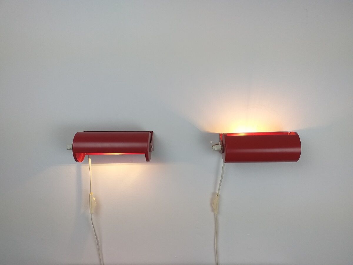 Pair of vintage 80s design wall lamps