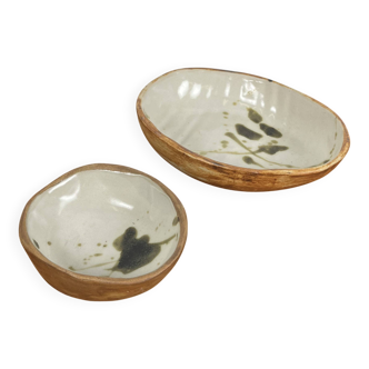 Set of 2 dishes / bowls "La Colombe", 1950/60, Madeleine Brault