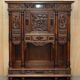 Louis XIII Revival wardrobe in walnut and marble