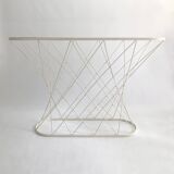 White Twisted Console 1980s  Noguchi Style USA Mid Century Oval
