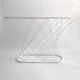 White Twisted Console 1980s  Noguchi Style USA Mid Century Oval